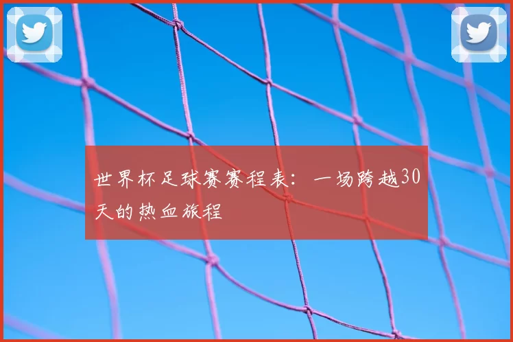 世界杯足球赛赛程表:一场跨越30天的热血旅程